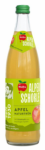 Wolfra Alpenschorle Apfel trüb Glas 20*0,5l