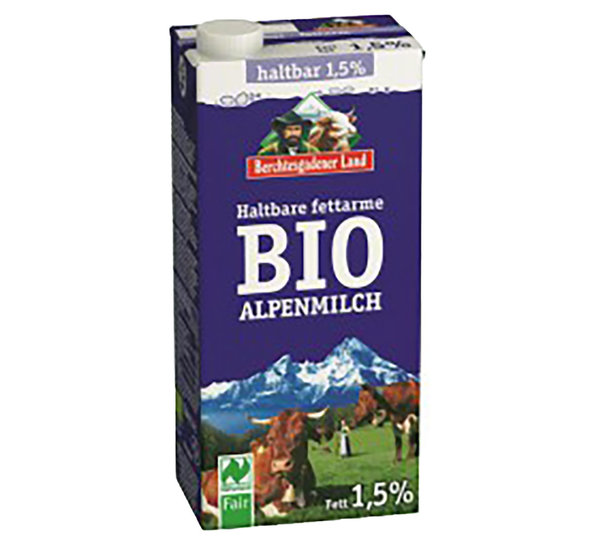 Berchtesgadener Bio H-Milch 1,5% 12*1Liter